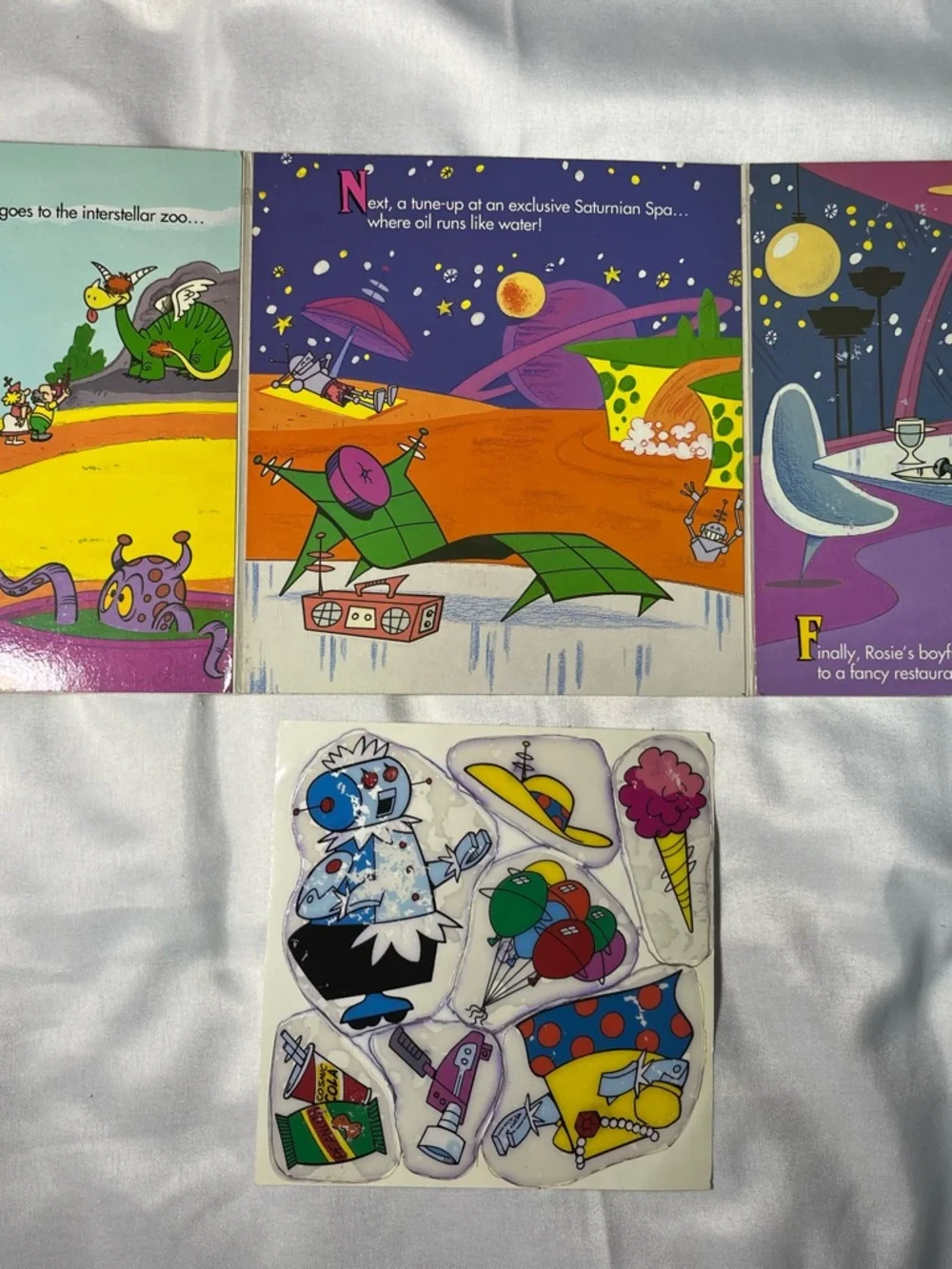 Vintage 1992 Denny’s Jetsons I Need Space Rosie Book Crayon Game Stickers Unused